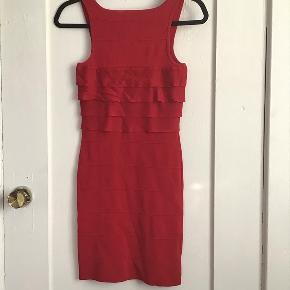 Express Red Bandage Bodycon Dress - Picture 3 of 4